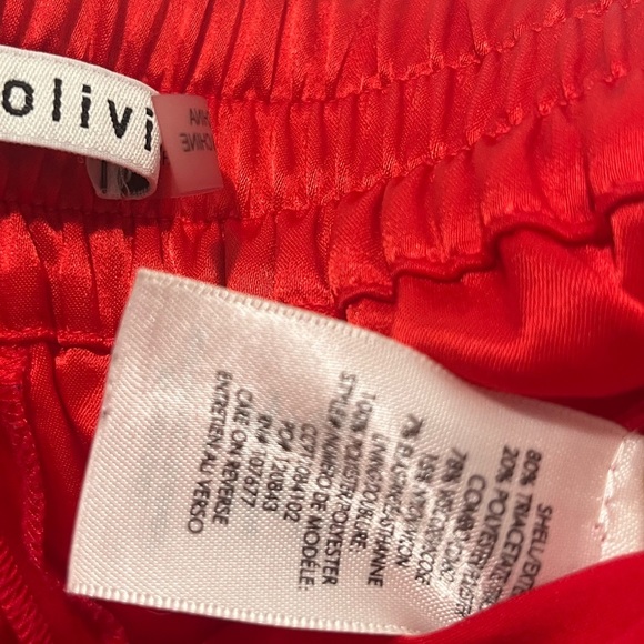 Bright red ALICE & Olivia satin cargo jogger sz SP - Picture 10 of 14